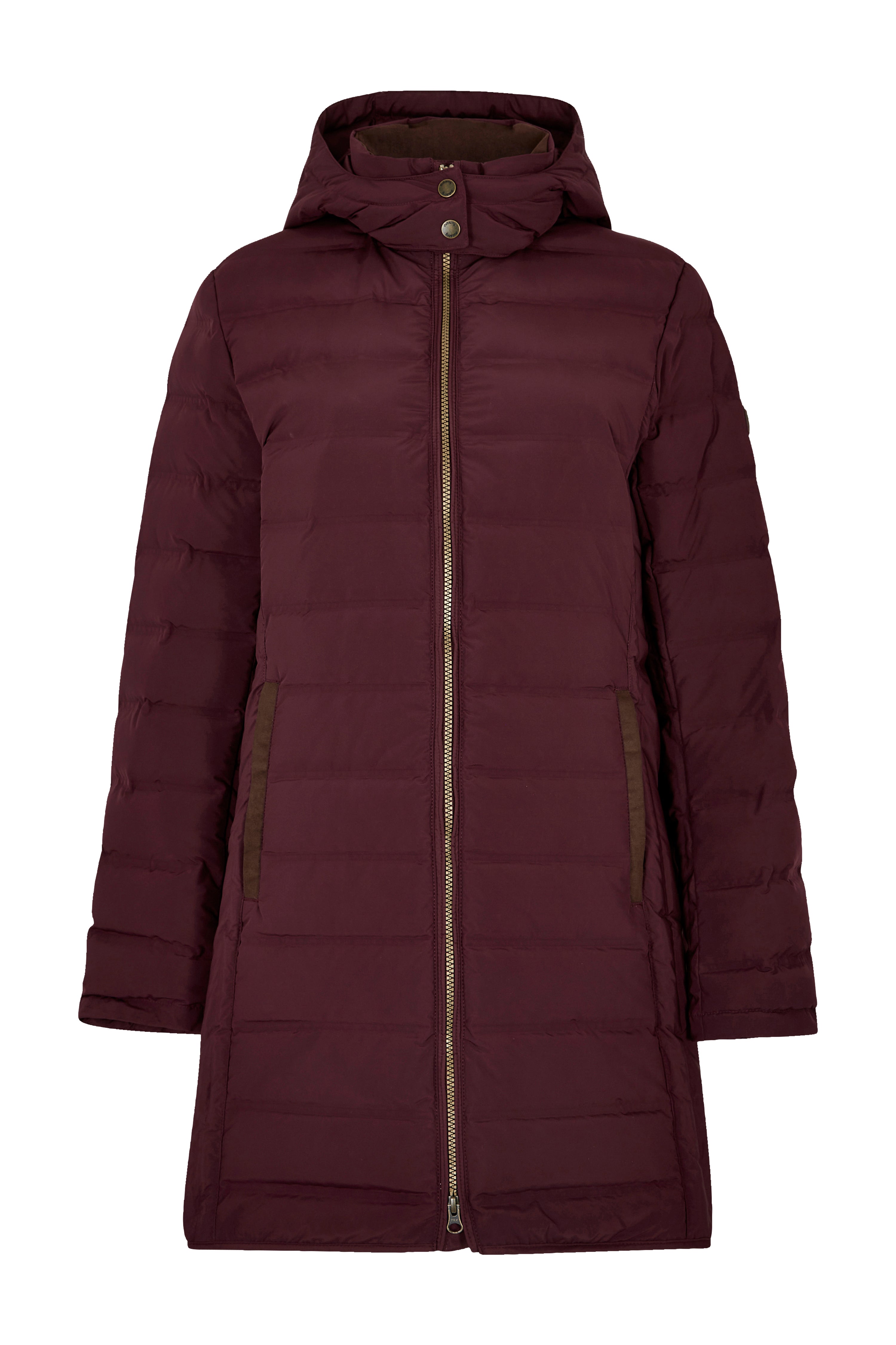 Dubarry Ladies Ballybrophy Three-Quarter Length Down Filled Coat in Oxblood