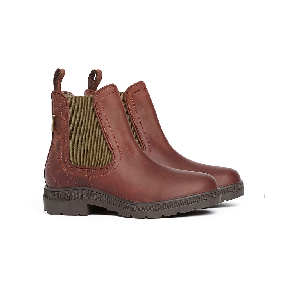 Barbour Ladies Amble Chelsea Boot in Mahogany/Choc Nubuck