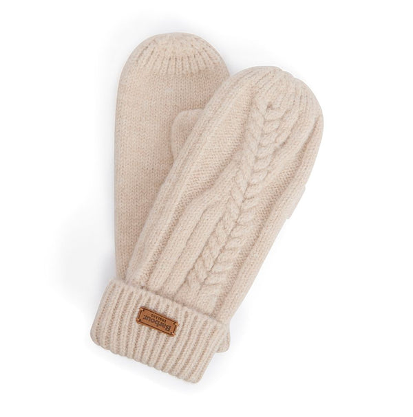 Barbour Ladies Elsdon Knitted Mittens in Eggshell