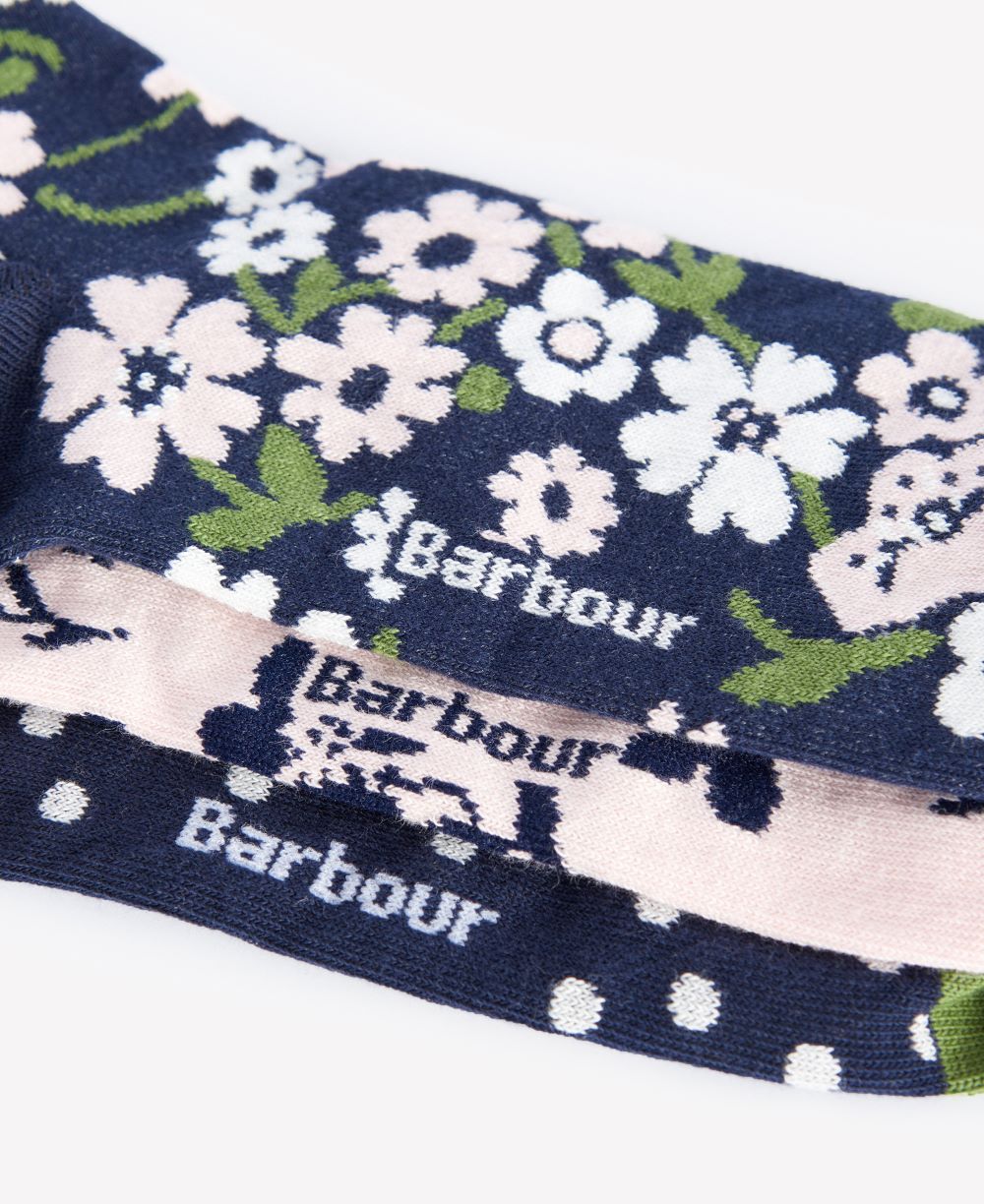 Barbour Ladies Sock Gift Set in Floral