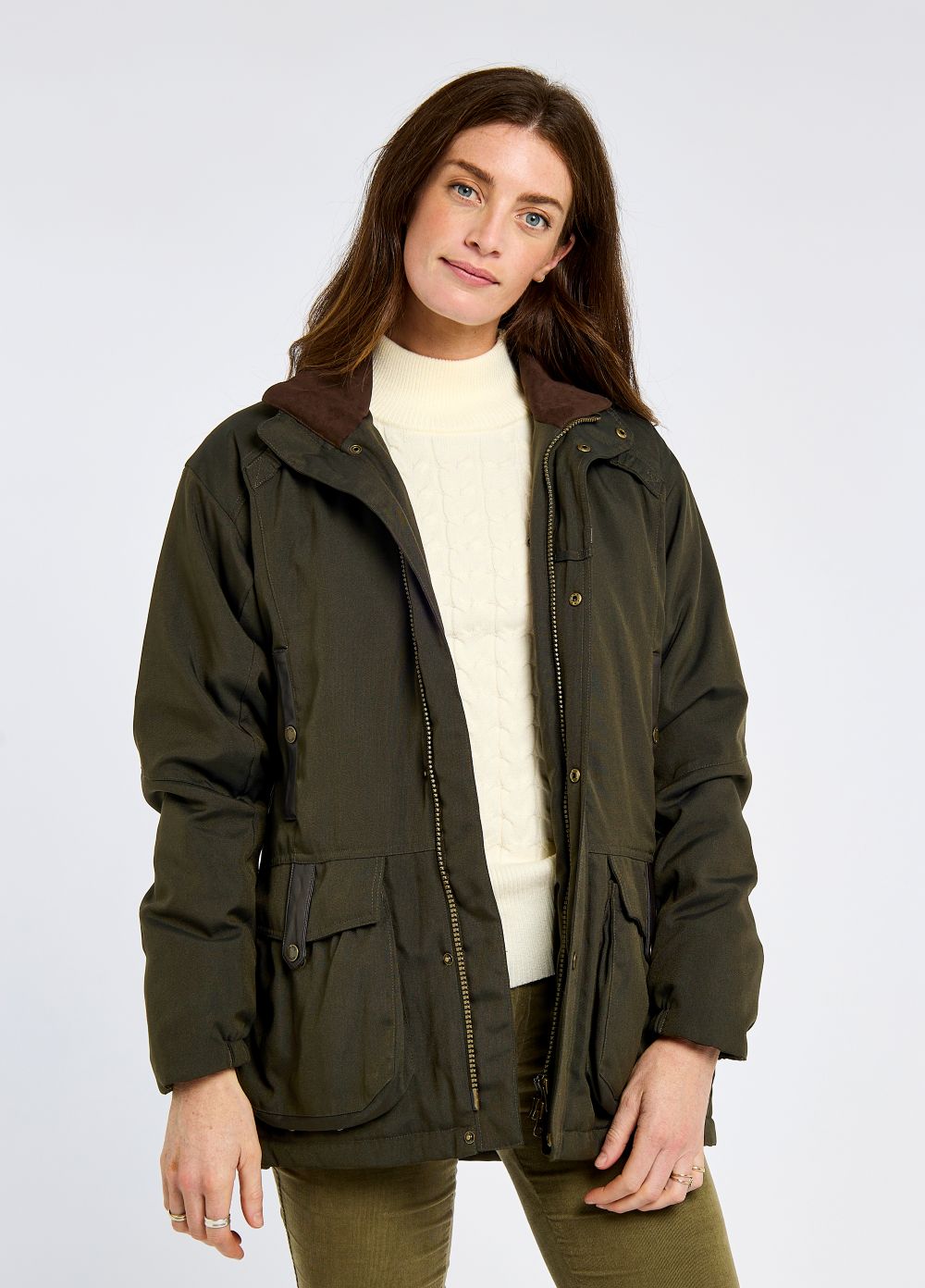 Dubarry Ladies Sherwood Waterproof Utility Jacket in Olive