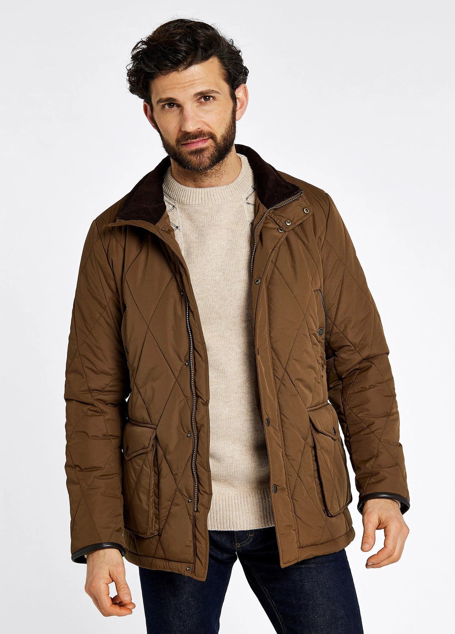 Dubarry Men's Farmley Quilted Jacket in Bronze