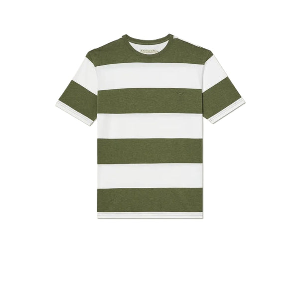 R.M Williams Men's Copley T-Shirt in Olive/White
