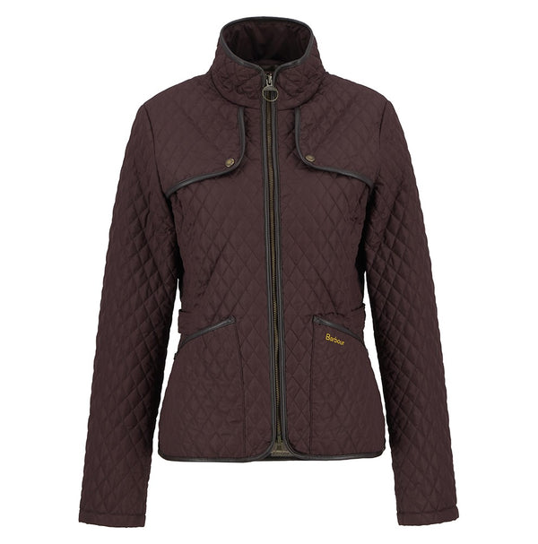 Barbour Ladies Dahlia Quilted Jacket in Black Cherry