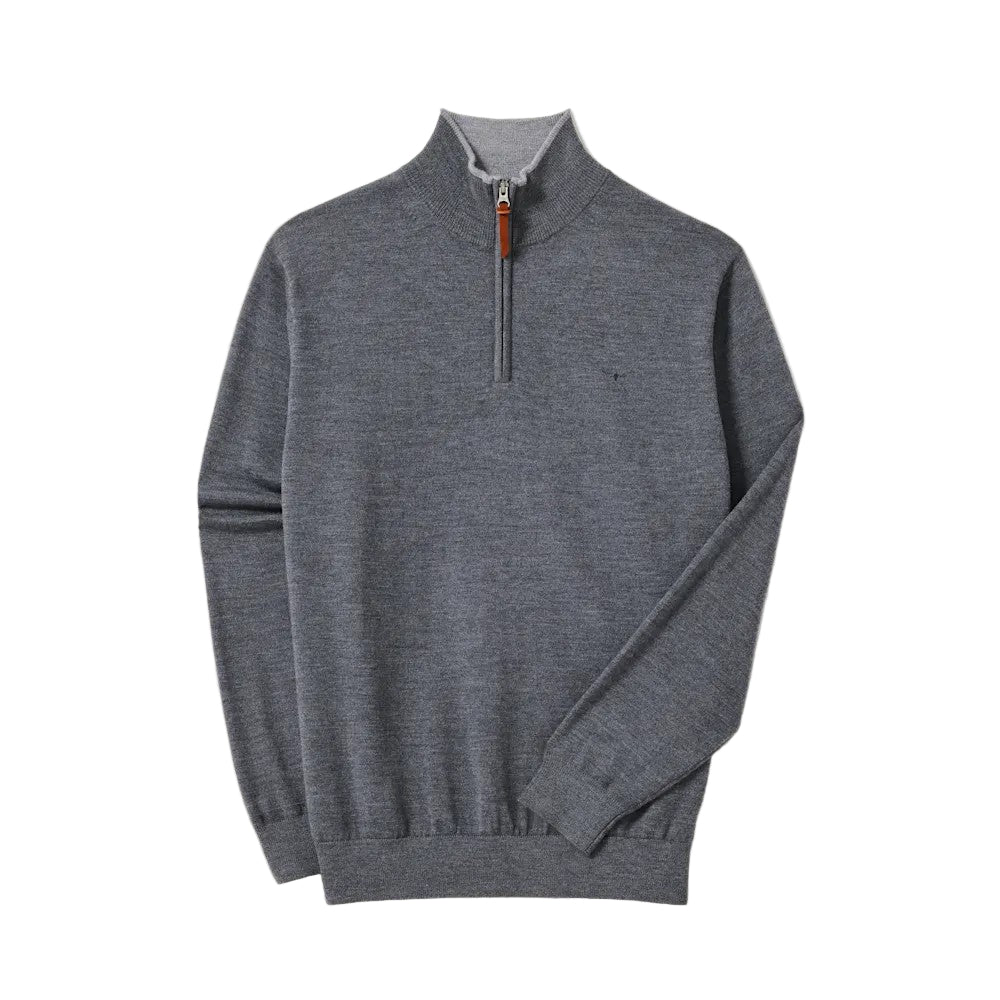 R.M Williams Men's Ernest 1/4 Zip Merino Knit in Sea Mist