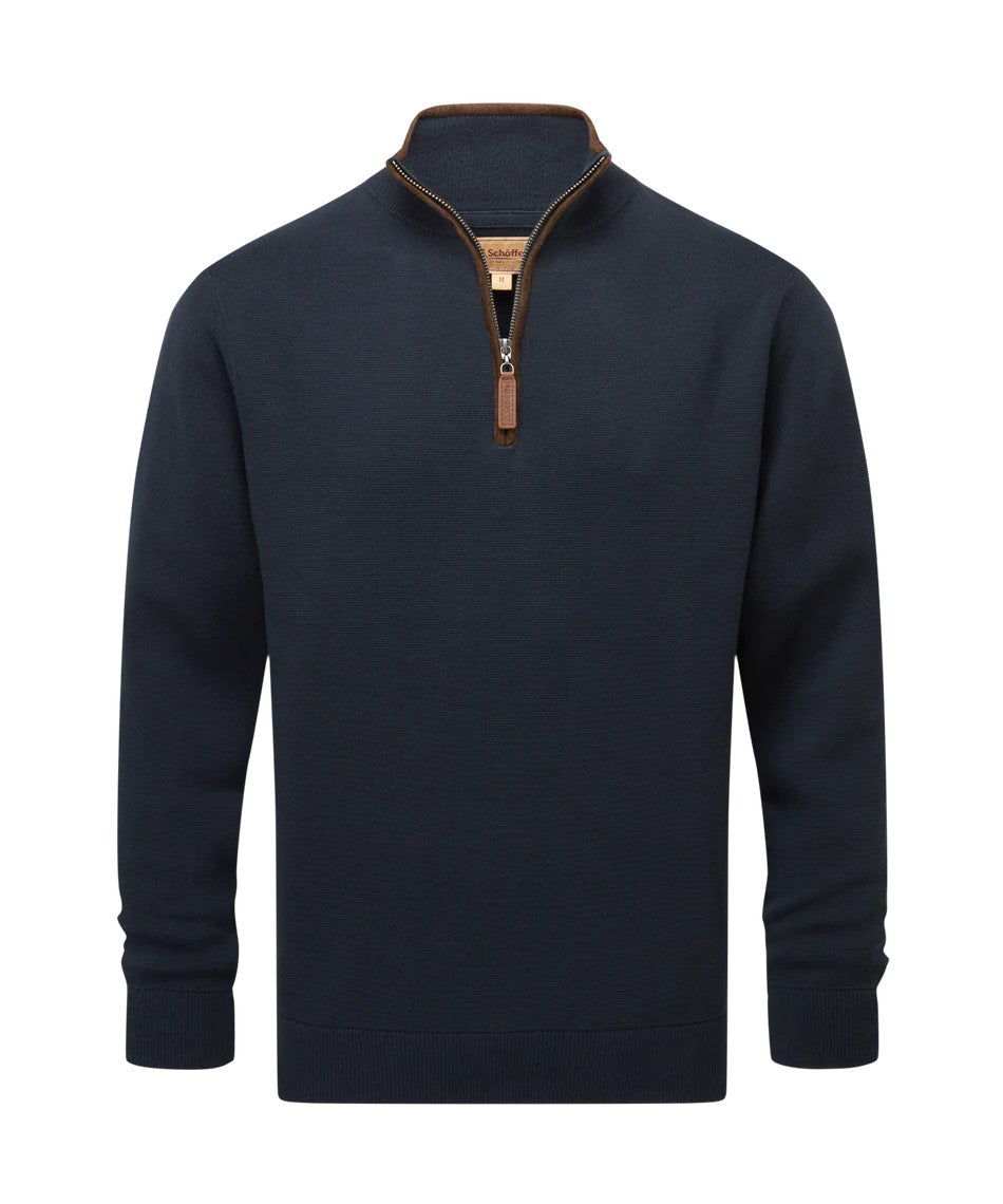 Schoffel Men's Marlow 1/4 Zip Jumper in navy