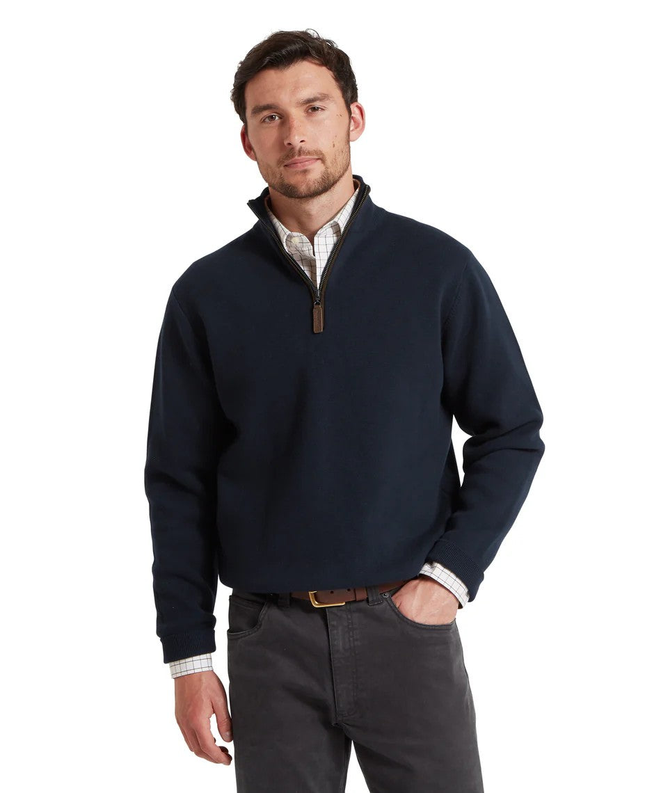 Schoffel Men's Marlow 1/4 Zip Jumper in navy