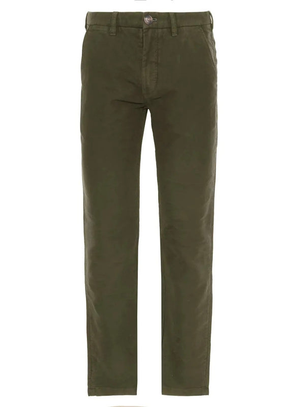 Barbour Men's Moleskin Tailored Trousers in Dark Olive
