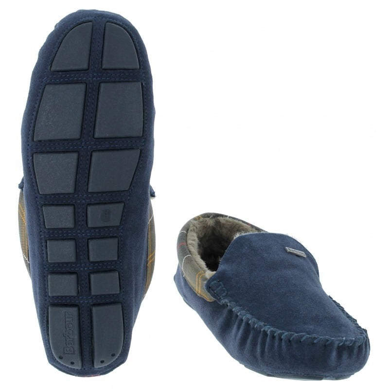 Barbour Men's Monty Slippers in Navy Suede