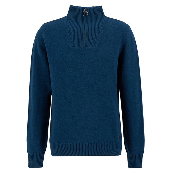 Barbour Men's Nelson Essential Half Zip Jumper in Mallard Green