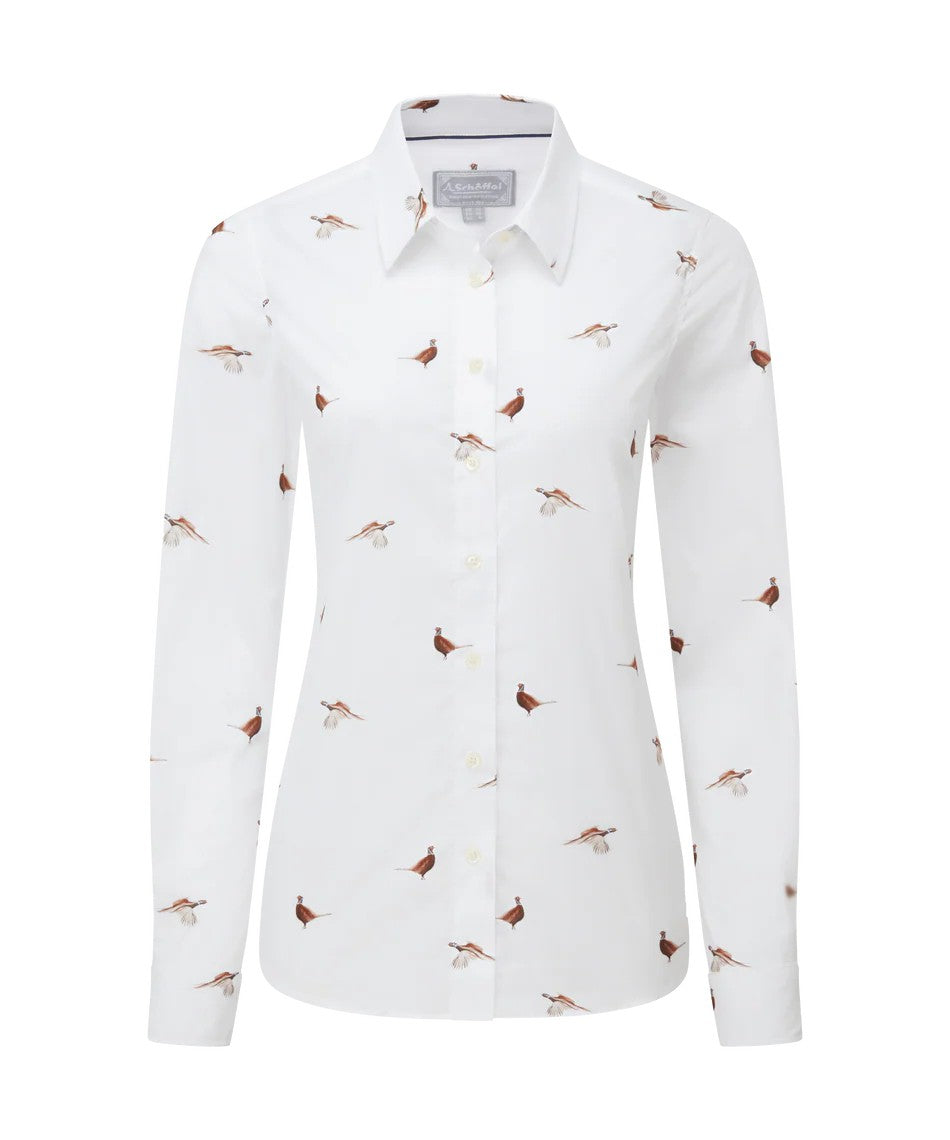 Schoffel Ladies Norfolk Shirt in Pheasant Print