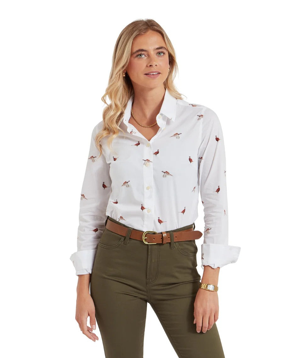 Schoffel Ladies Norfolk Shirt in Pheasant Print