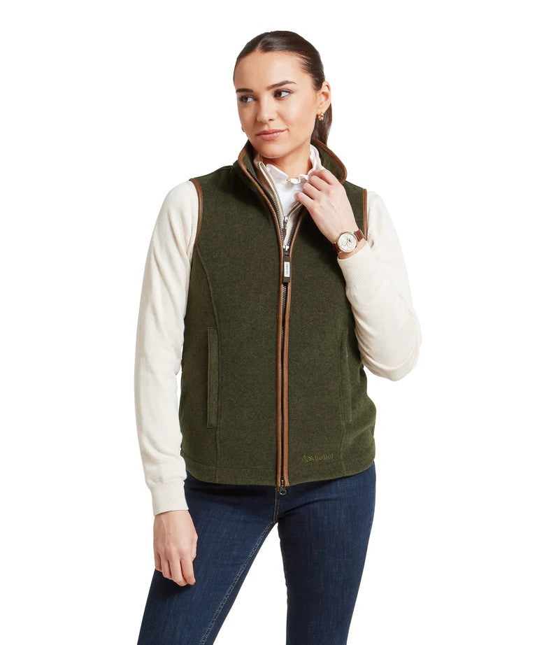 Schoffel Ladies Lyndon Fleece Gilet in Dark Olive