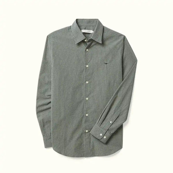 R.M Williams Men's Parkes Regular Poplin Shirt in Sage Navy