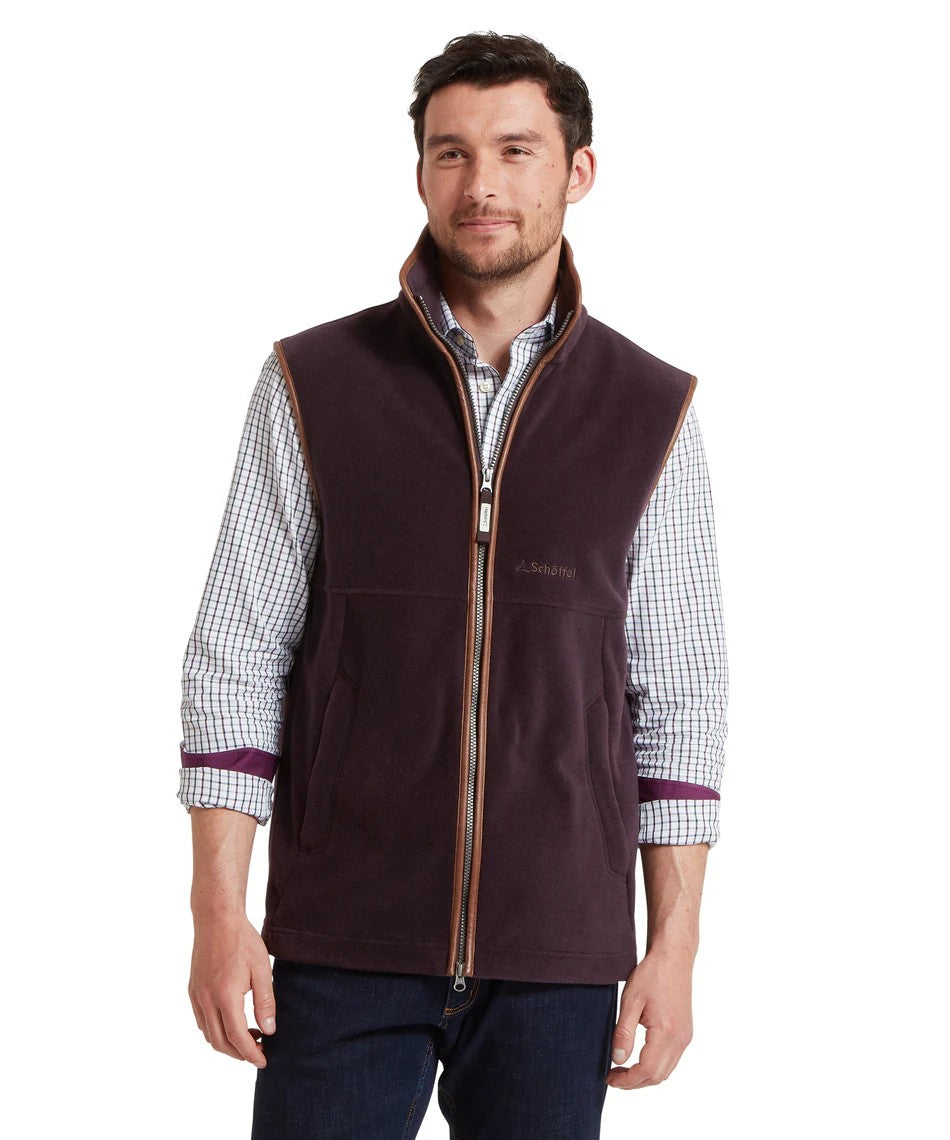 Schoffel Men's Oakham Fleece Gilet in Port