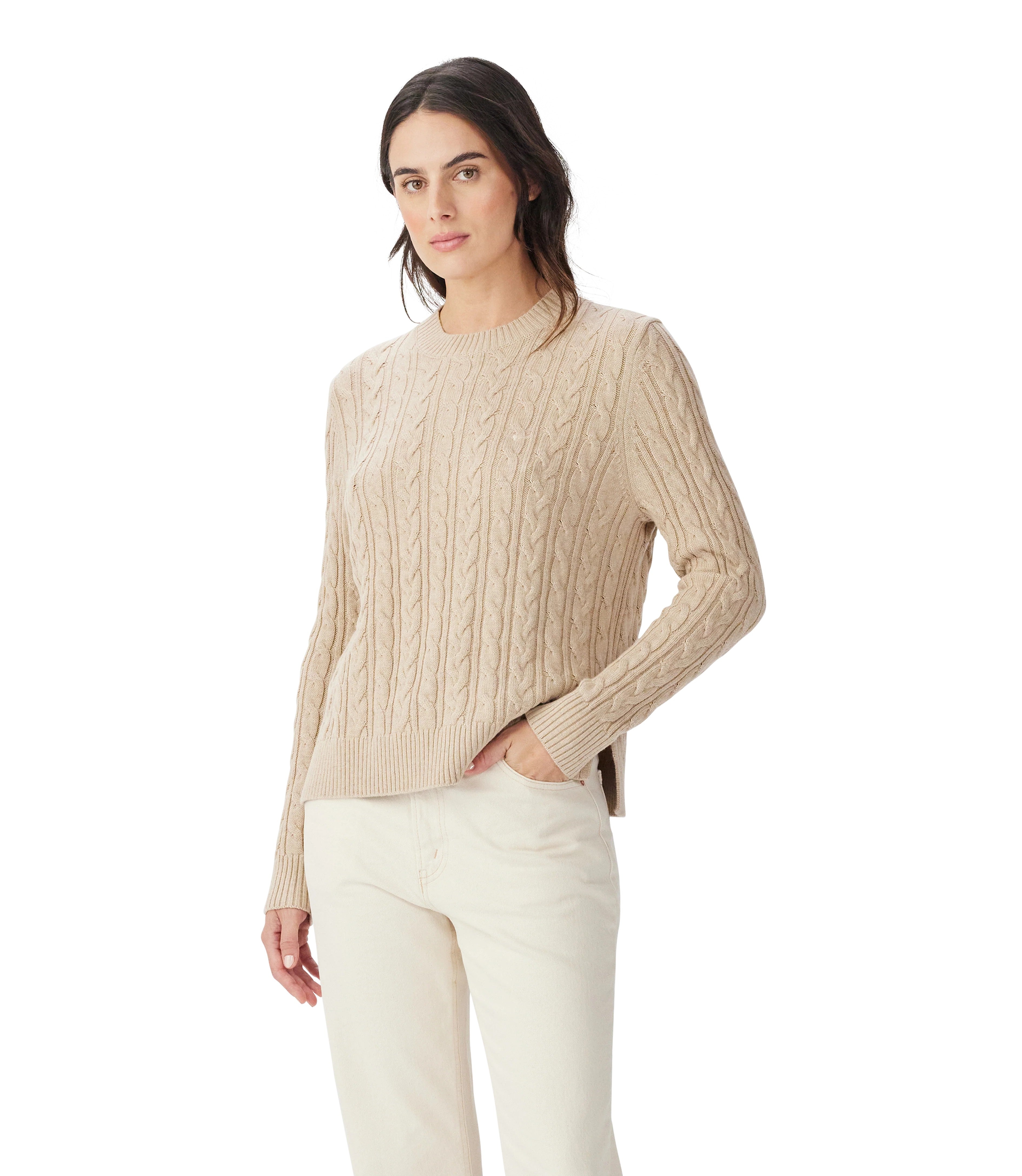 R.M Williams Ladies Seaforth Cable Knit in Straw