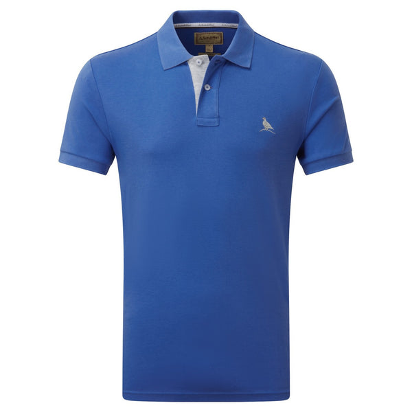 Schoffel Men's St Ives Jersey Polo Shirt in Cornflower Blue