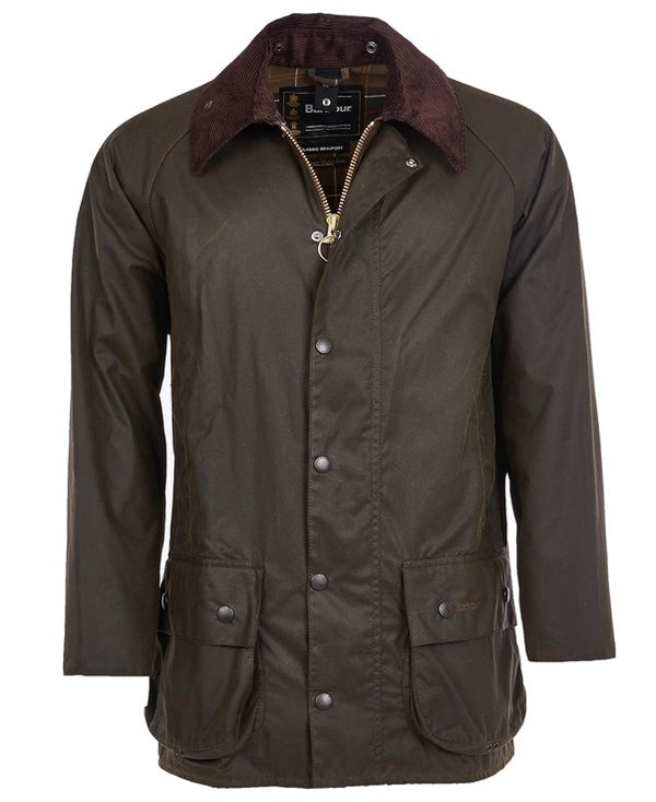 Barbour Men's Classic Beaufort Waxed Jacket in Olive