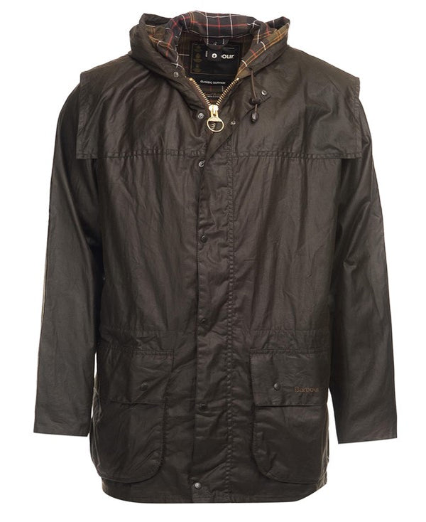 Barbour Men's Classic Durham Waxed Jacket in Olive