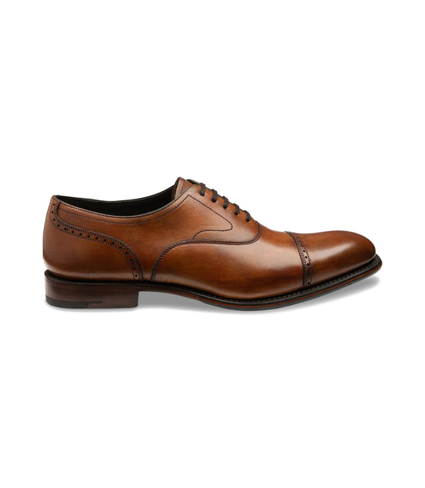 Loake Men's Hughes Semi-Brogue Shoe in Chestnut