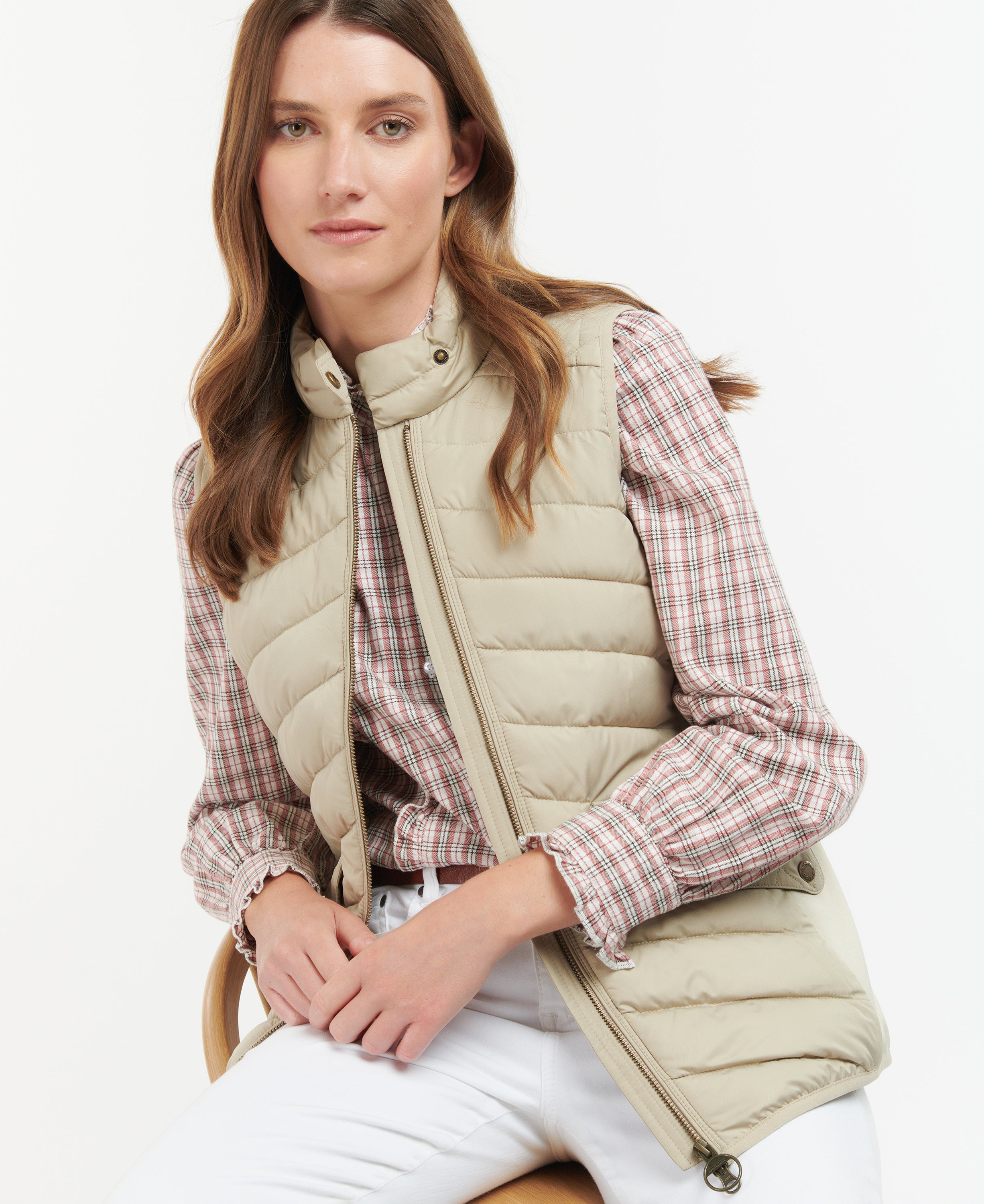 Barbour Ladies Stretch Cavalry Gilet in Sand