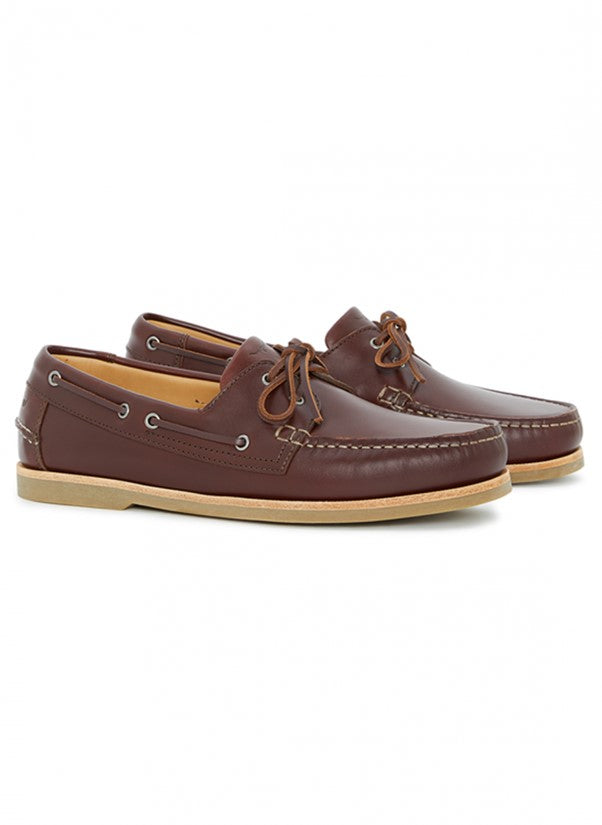 R.M Williams Men's Hobart Boat Shoes in Brown Leather